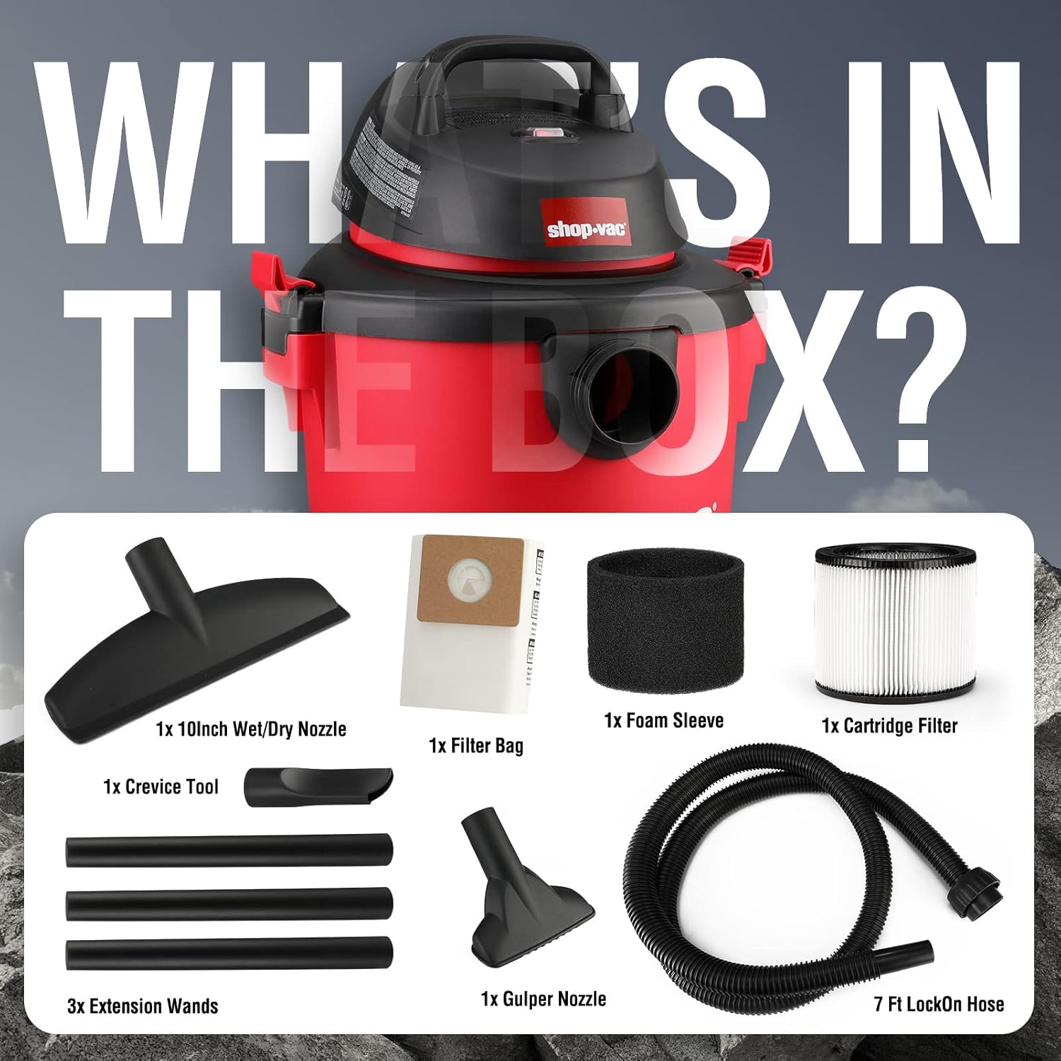 Shop-Vac 5 Gallon 2.0 Peak HP Wet/Dry Vacuum+High Performance 90304 Cartridge Filter