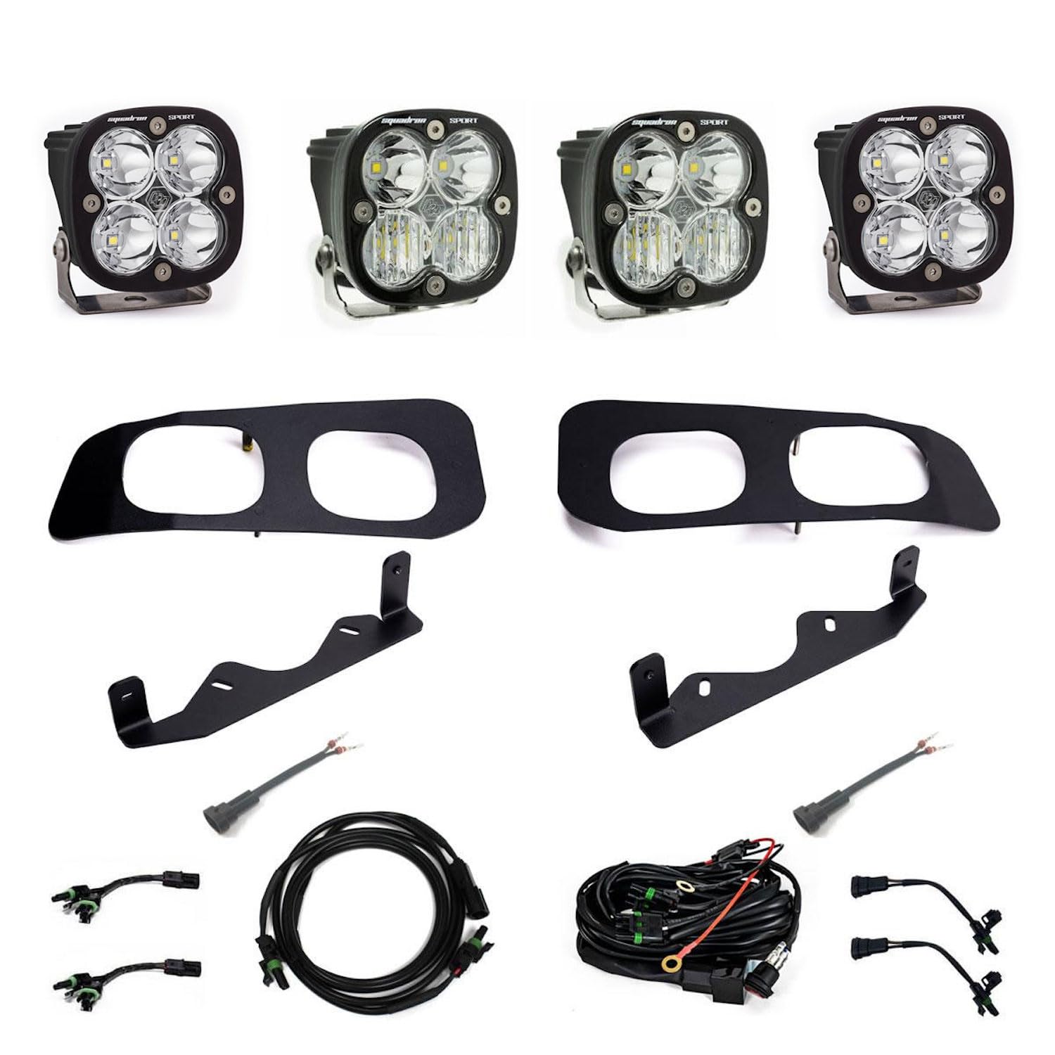 Baja Designs Squadron Sport LED Dual Fog Pocket Kit for Ford F250 F350 Super Duty Truck 2023+ with Toggle Wiring Harness