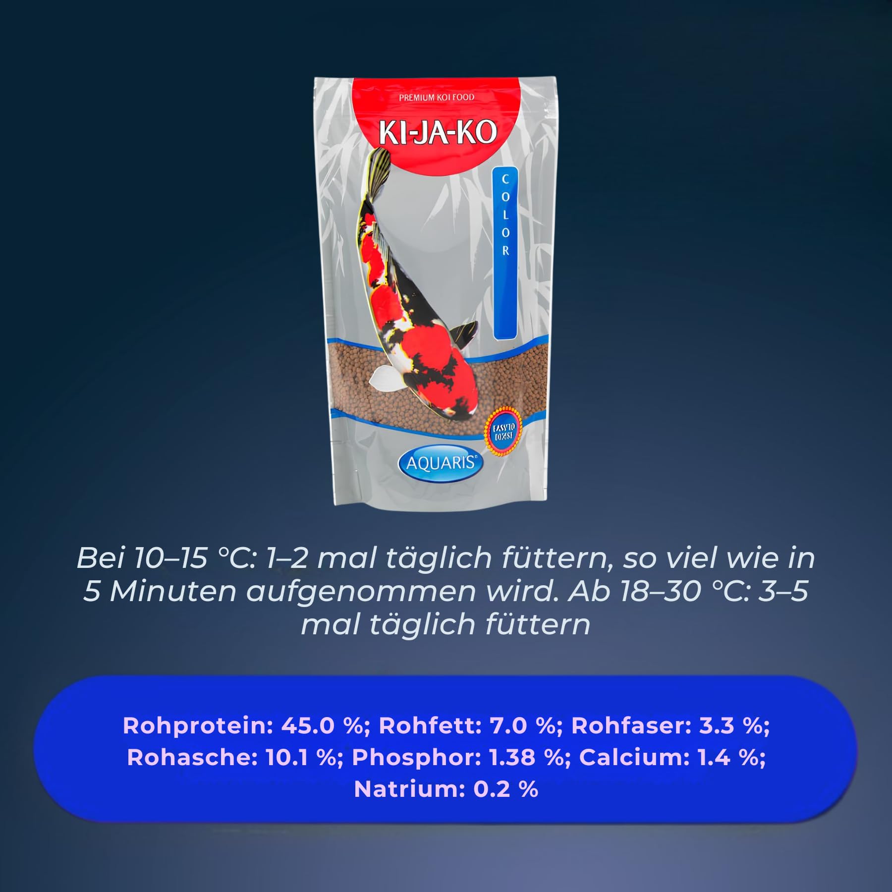Color es un alimento para koi de fácil digestión Que Contiene carotenoides y astaxantina para Mejorar el Color y favorecer la pigmentación Natural, no contamina el Agua 3 kg / 3 mm
