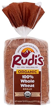 RUDIS Bread 100% Whole Wheat Organic, 22 oz