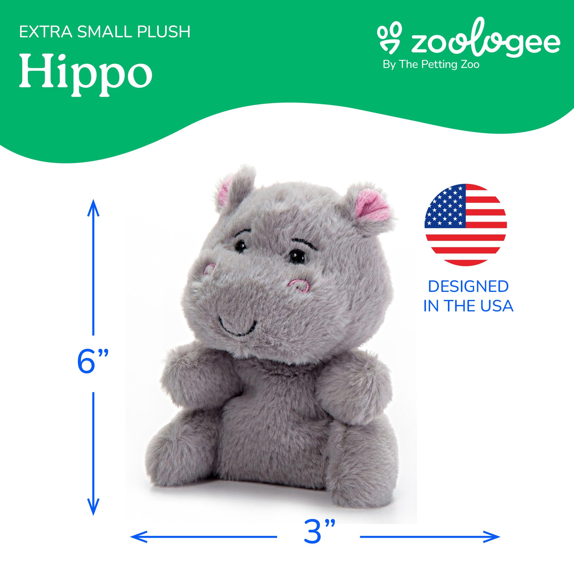 Amazon.com: The Petting Zoo Hippo Stuffed Animal Plushie, Gifts