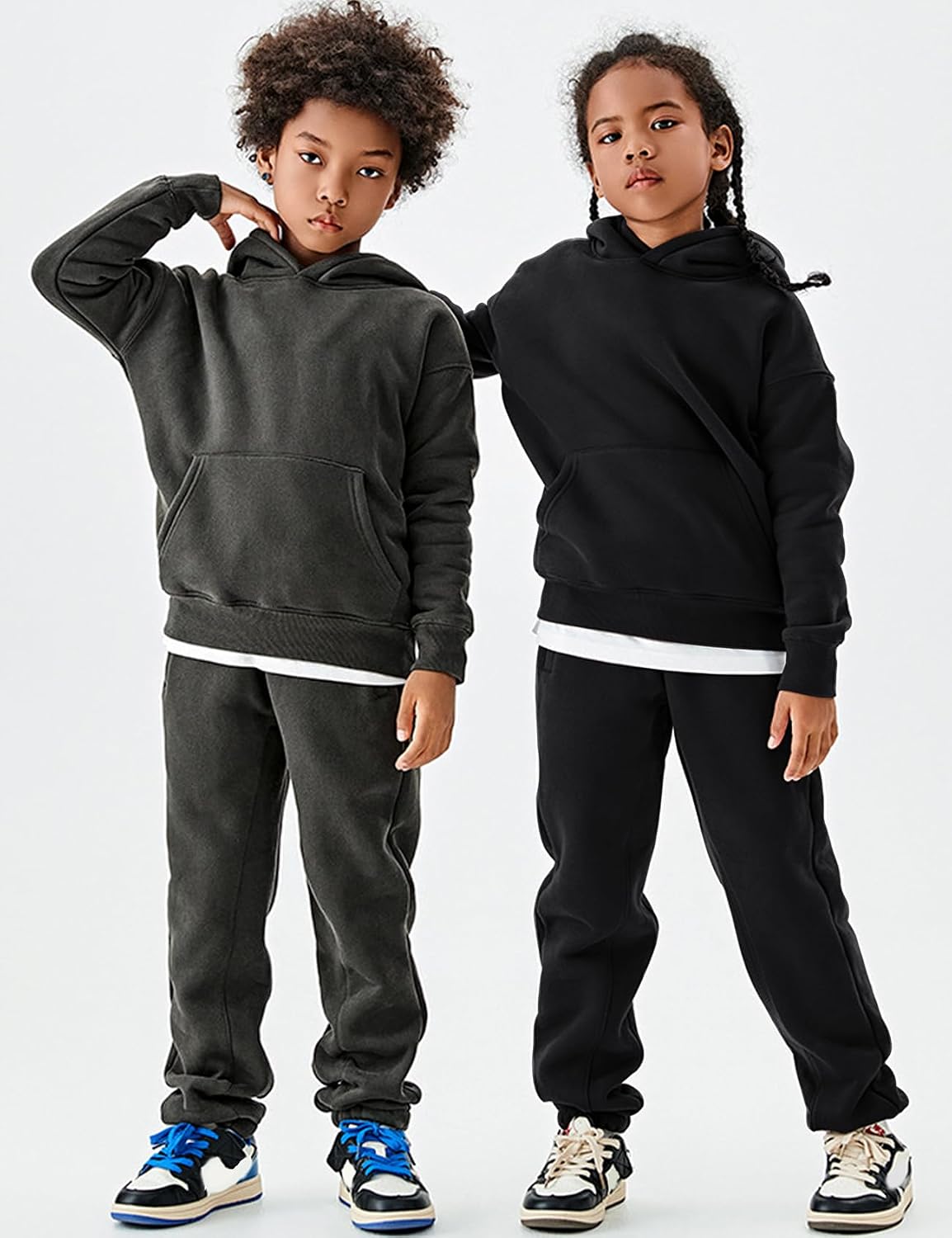 Gihuo Girls Fleece Hoodie Sherpa Lined Sweatshirt Winter Warm Pullover