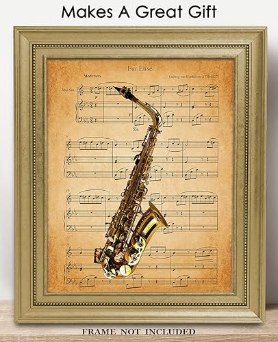 Miniatura 3 de Póster vintage de piel de saxofón Elise impresiones estéticas de arte de pared para baño, hogar, cueva de hombre, dormitorio, oficina y bar, idea