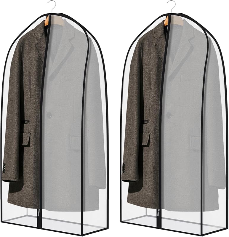 Zilink Suit Bags for Closet Storage Dust Covers for Hanging Clothes 43 in | 7 in Gussted, Wrinkle Free, Breathable, Garment Bags for Hanging Clothes for Silky Suit, Leather Clothing, Fur Coat, Dress