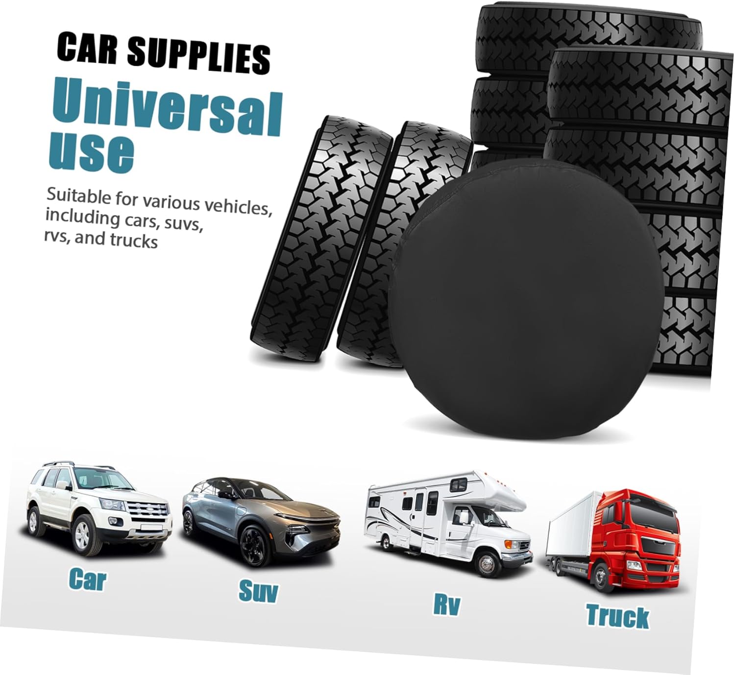 VALICLUD 4Pcs Tire Covers for Outdoor Protection Oxford Fits Tire Easy Installation Secure Fit for Trucks Suvs Rvs Trailers and Campers