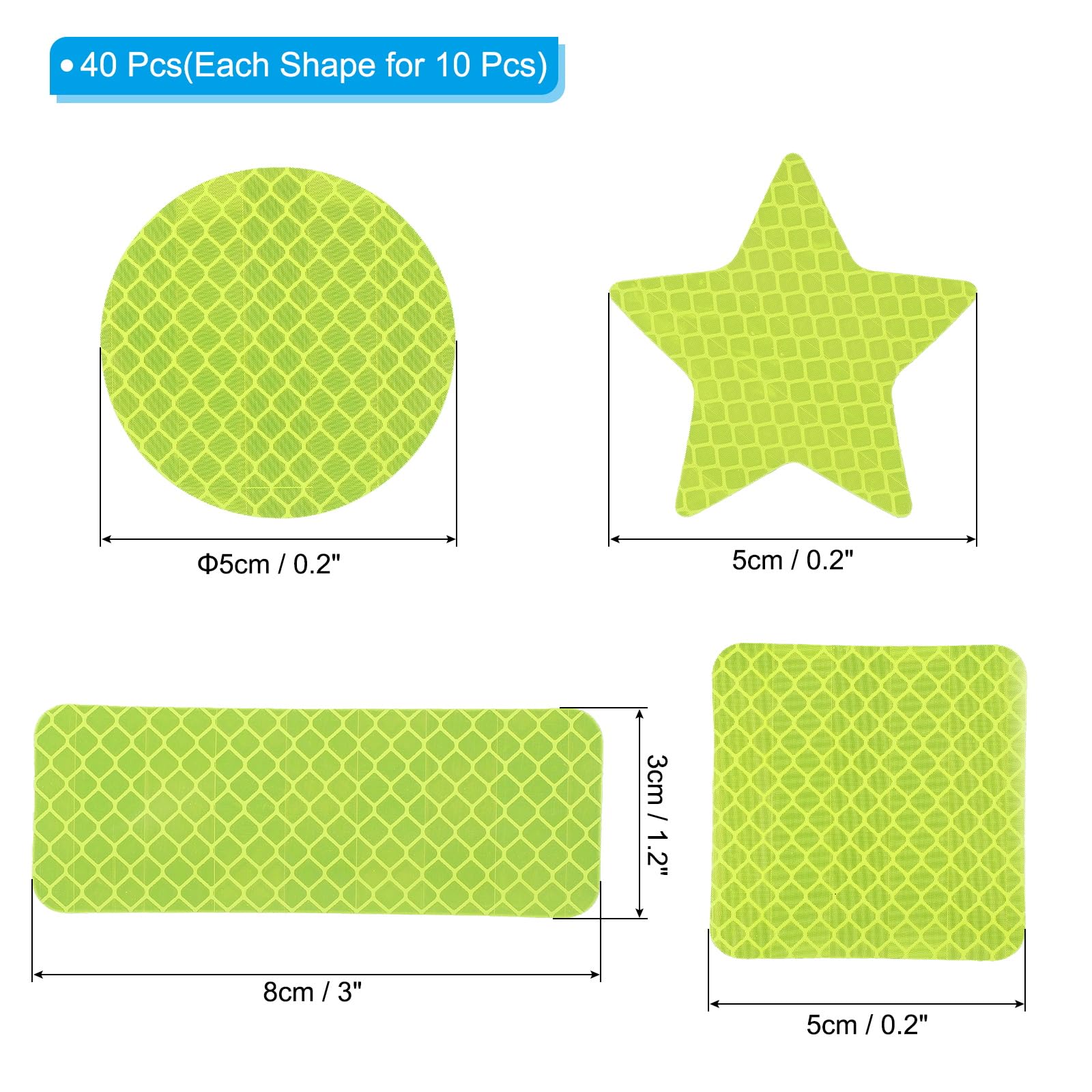 PATIKIL Reflective Stickers Set, 40 Pack High Visibility Warning Safety Reflective Tape Waterproof Outdoor Reflectors for Bikes Motorcycles Helmets Mailboxes, Blue