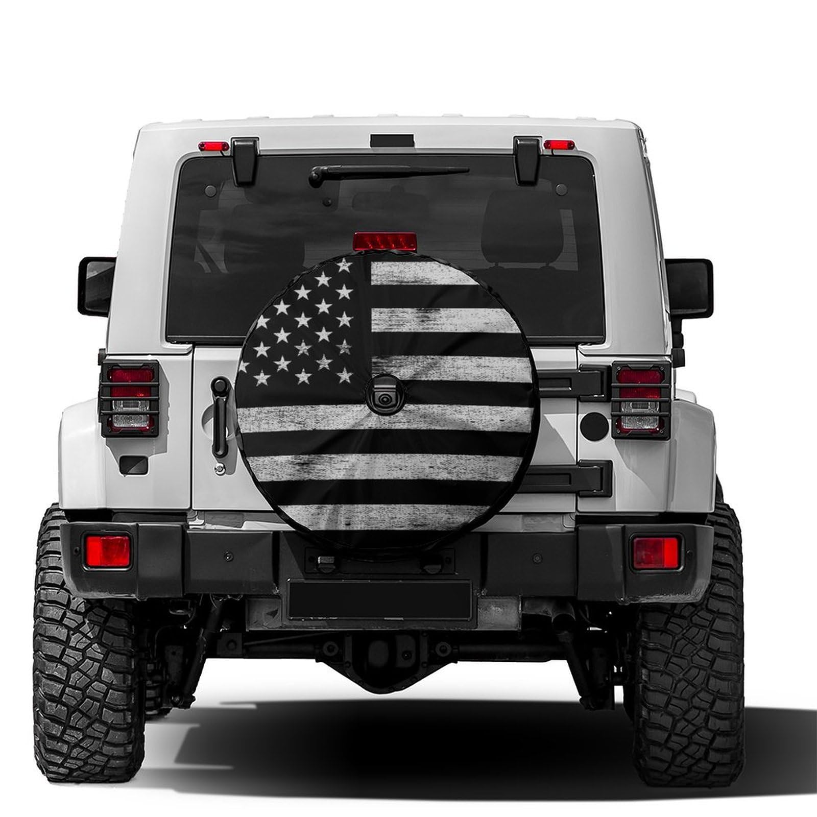 Dujiea Military Tactical Star Spare Tire Cover with Backup Camera Hole, Universal Wheel Tire Cover Tire Protectors for Jeep Trailer RV Van SUV Truck Camper and Many Vehicle 17inch — view 28