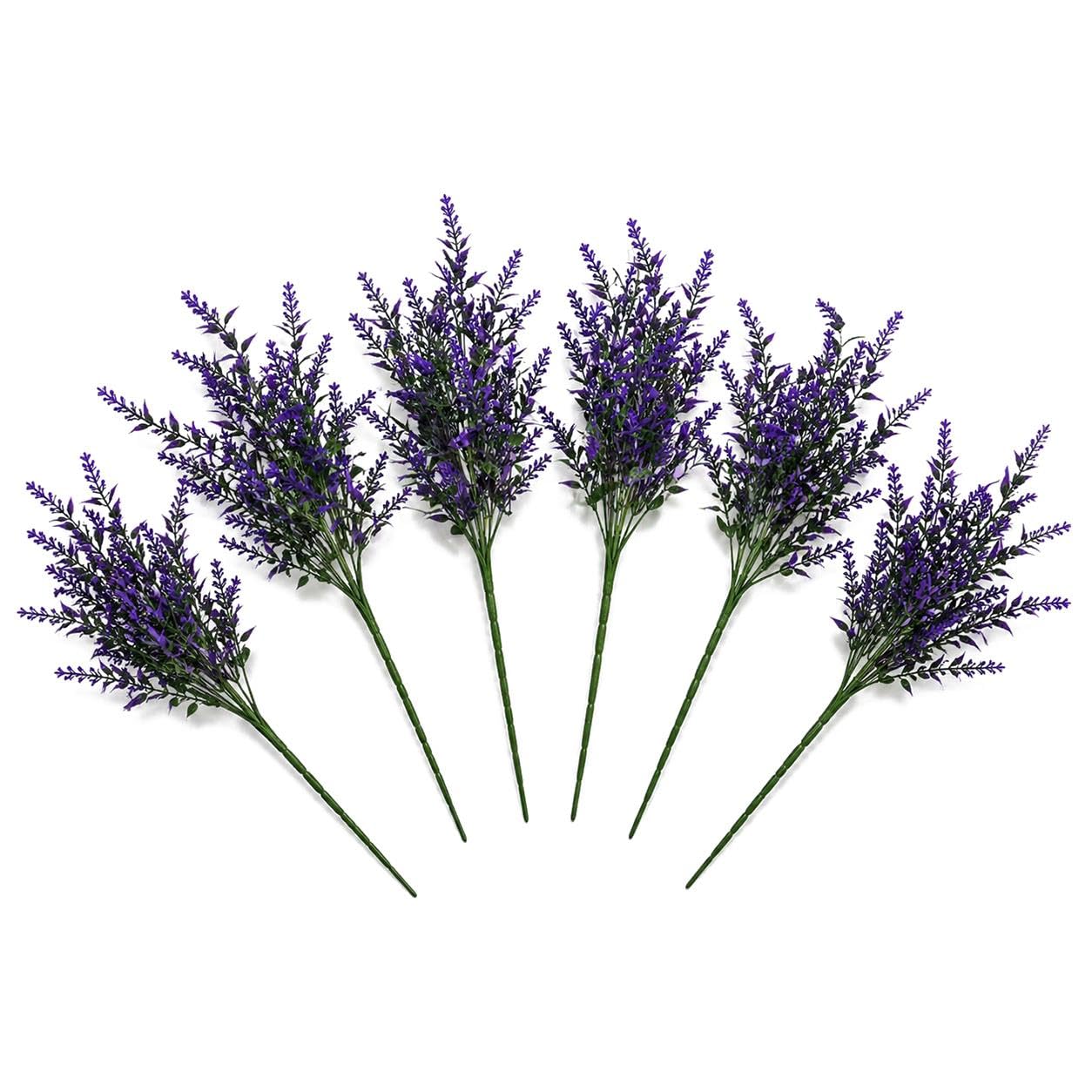 B&Q -  Pack Of 6 X 34Cm Artificial Purple Heather Stem Plant