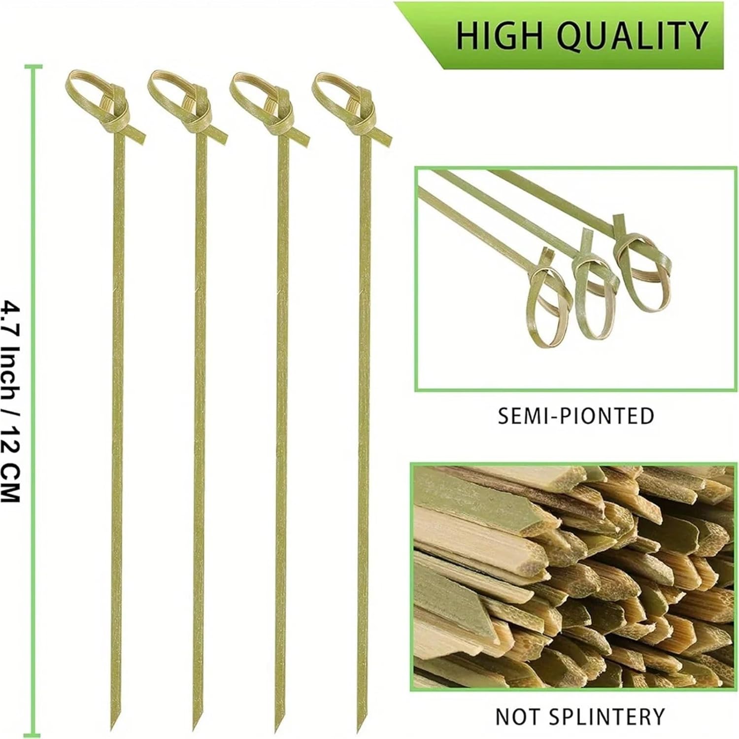 Fruit Skewers 200pcs Cocktail Sticks, Appetiser Skewers, Bamboo, Mini Food, Drink Garnish Picks