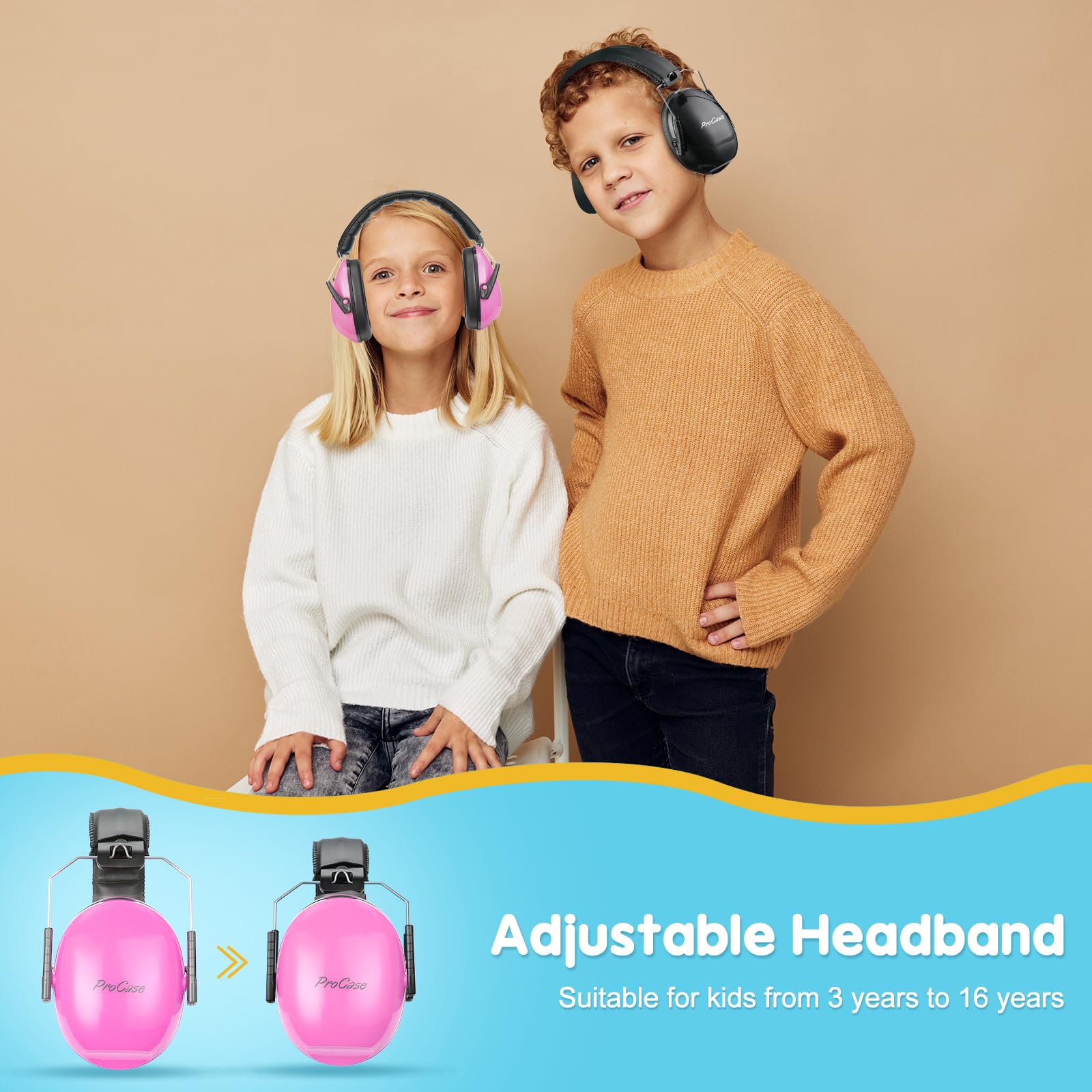 HOCAZOR Kids Ear Defenders, Passive Earuffs Adjustent Noise