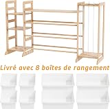 Wumagin Meuble de Rangement Jouets Enfant Bibliothèque Enfant avec Rangement Peluche de Enfant et 8 Boîtes Amovibles, Bibliotheque Enfant Bois pour Aux Chambres à Coucher et aux Salles de Classe - 8