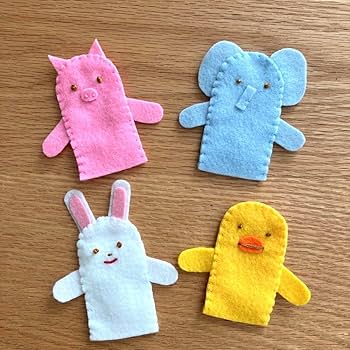 新作　指人形　羊毛フェルト 羊毛フェルト、指人形の作り方