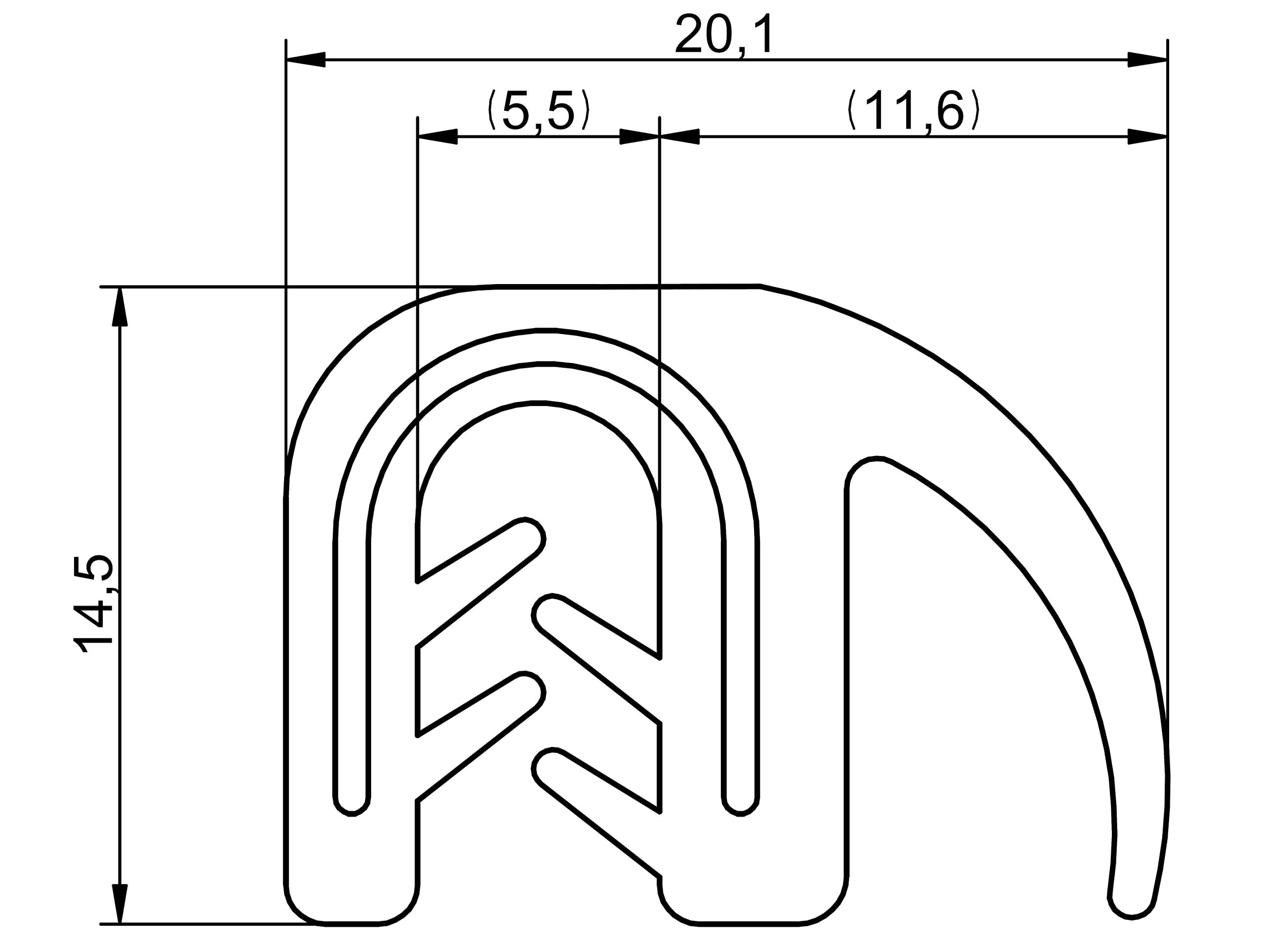 SMI-Dichtungsprofil DF10-SIL für 1-4mm Silikon mit Drahteinlage Weiß selbstklemmend ohne Kleber - Kantenschutz mit Fahne seitlich Dichtung, Kantenschutzdichtprofil für Auto, Kofferraum (3 m)