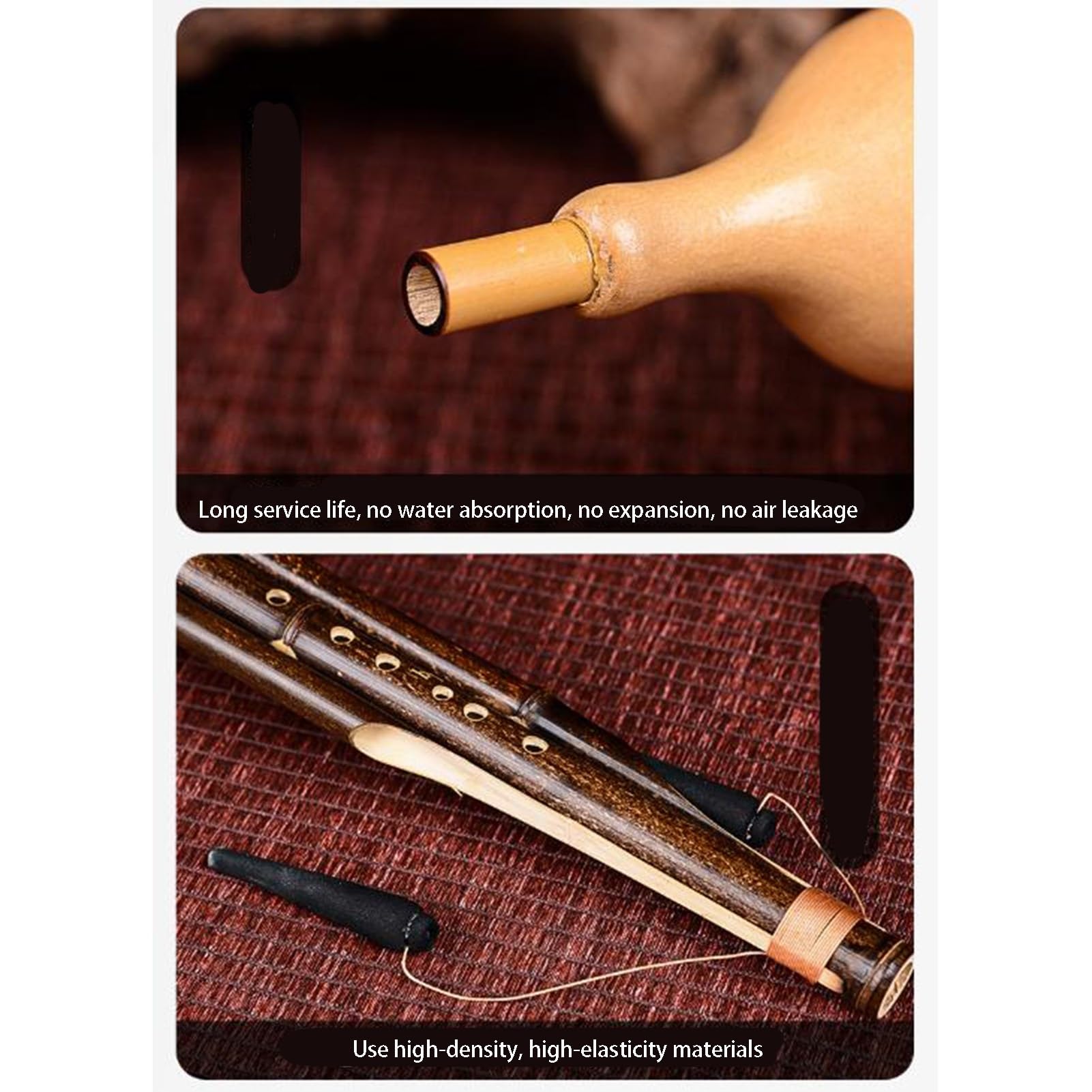 Chinesische Hulusi-Flöte,handgefertigtes Hulusi-Ethno-Musikinstrument | Mit Koffer for Anfänger-Musikliebhaber, Blasinstrument(Minor D key)