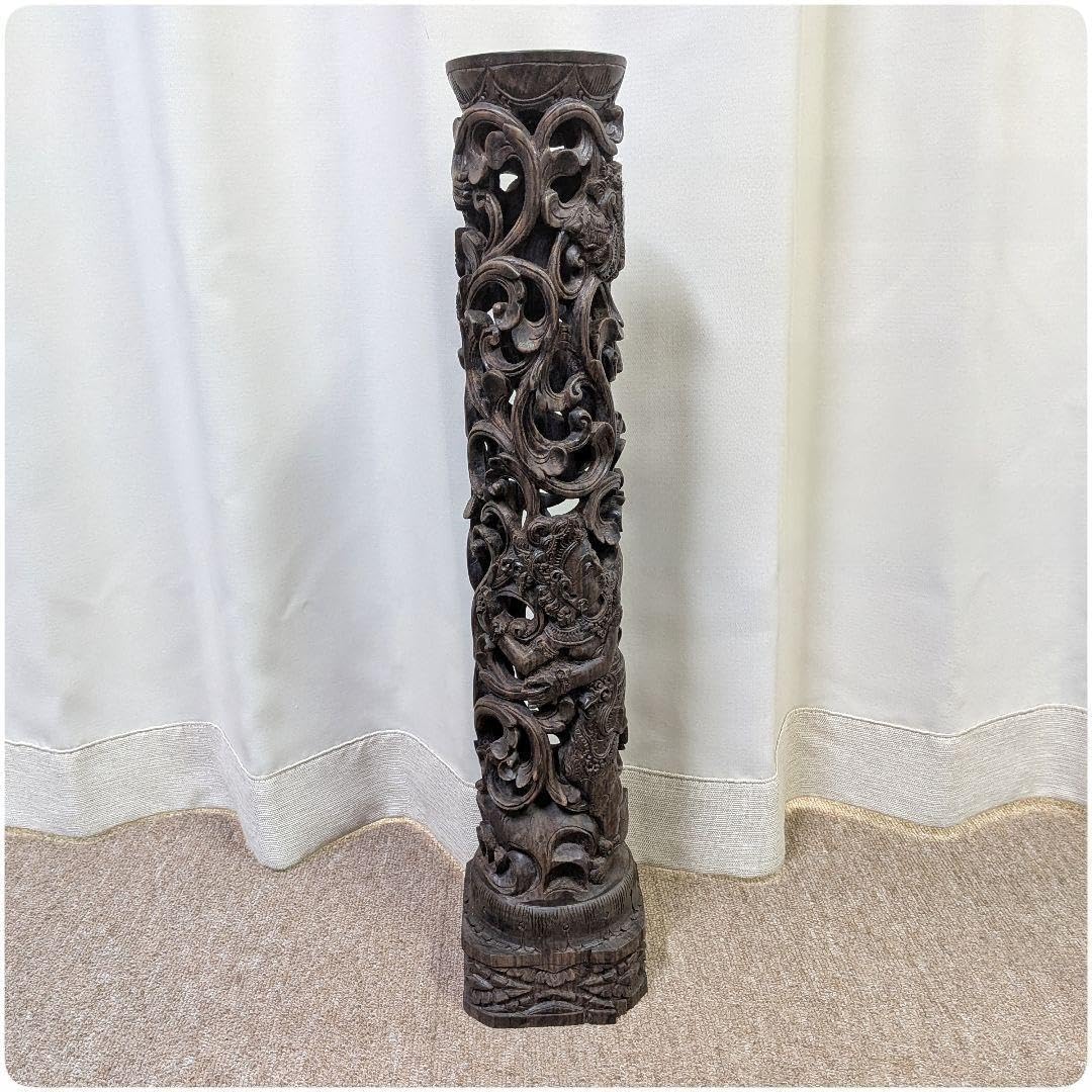 Amazon.co.jp : インドネシア 彫刻 フロアランプ 高さ···53.2cm