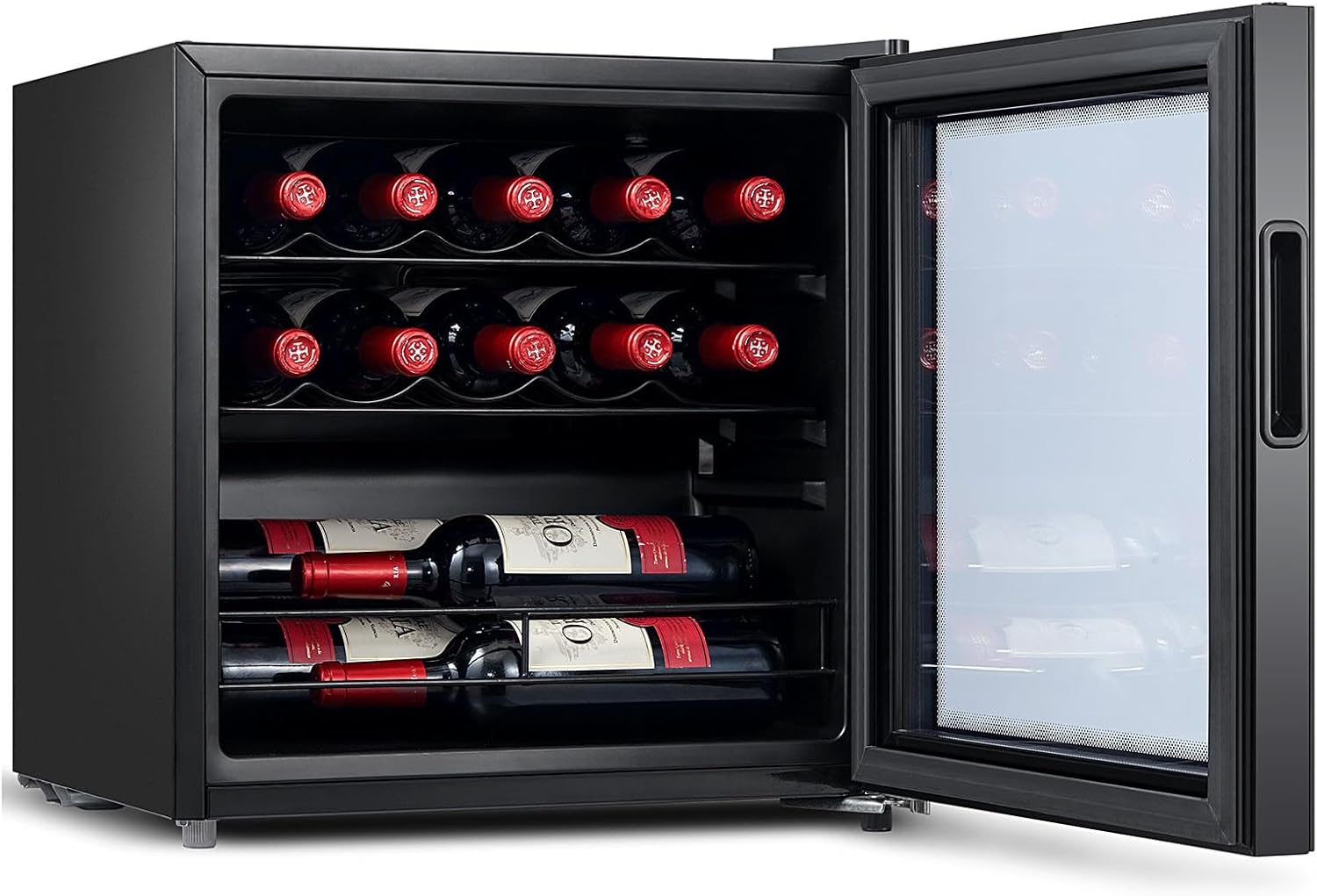 KIDYS 14Bottle Wine Cooler, Full Glass Door for Beer Soda