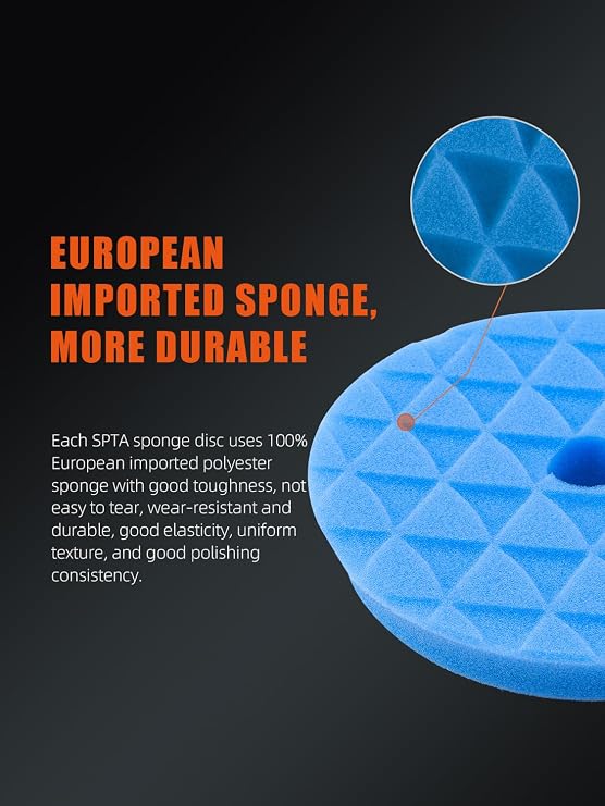 Polishing Pads, 5Pc 6 Inch 150mm Orbital Buffer Polisher Pads and 1Pc Microfiber Buffing Pads, Foam Polish Pad for Compounding, Polishing and Waxing, for 6''/150mm Backing Plate Car Polisher -TPPMIX