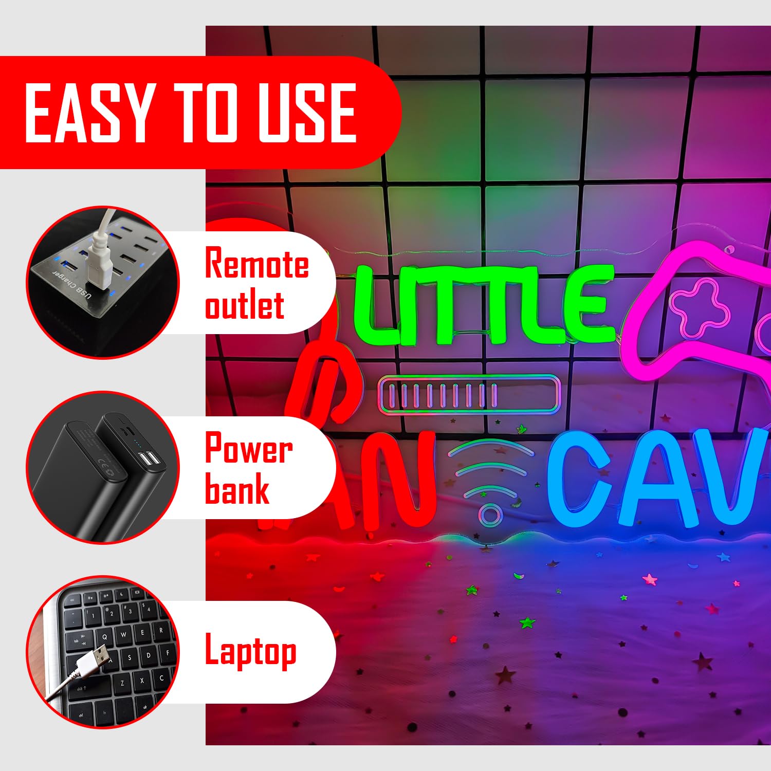 Letrero de neón con luces LED de neón para niños y adolescentes, decoración de habitación para dormitorio, sala de juegos, guardería, decoración de pared