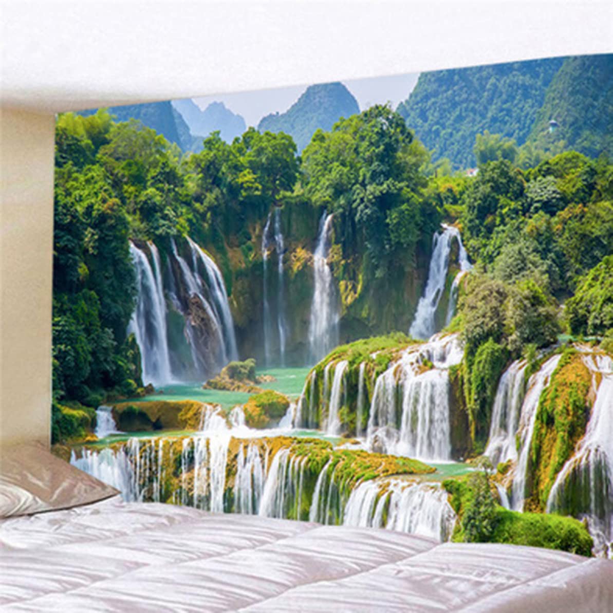 CFGZC 自然風景タペストリー 森 緑の並木 おしゃれ DGM 壁掛け 150*230