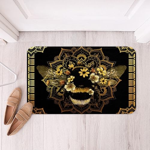 Erosebridal Alfombras de baño de abejas para niños, decoración gótica, alfombra de baño, animales salvajes, accesorios de baño, 20 x 32 pulgadas,