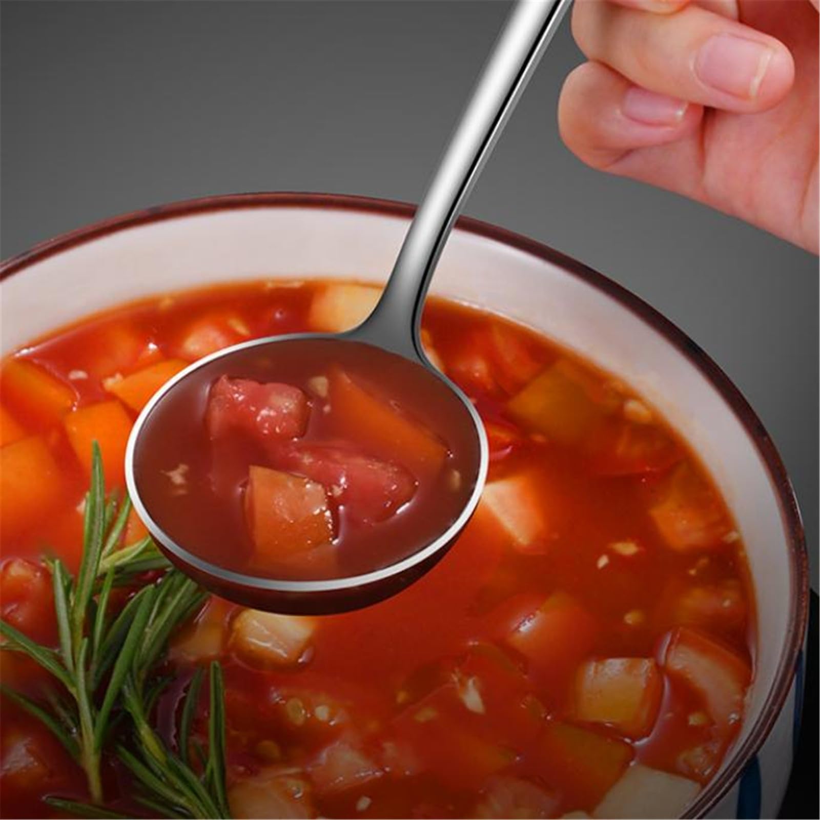Cuchara de cocina, Cuchara de sopa mango grueso acero inoxidable for uso doméstico en la cocina