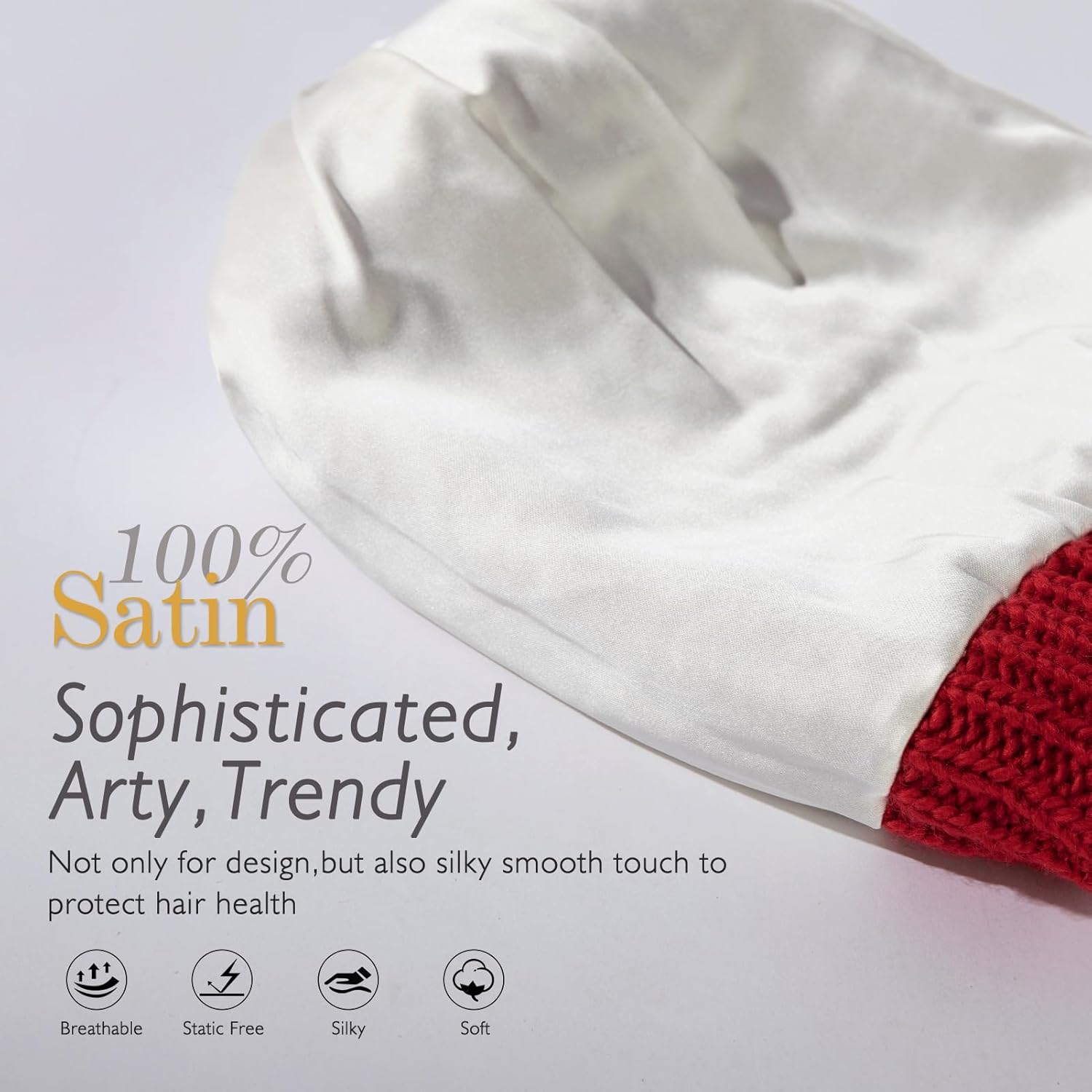 TOP-EX PolarWool™ Winter Slouchy Beanie for Women Icelandic Wool with Faux Fur Pom - Satin or Fleece Lined for Cold Weather - Image 4