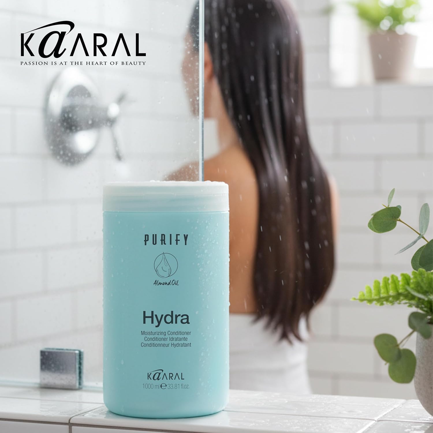 Kaaral Purify Hydra Conditioner - Moisturizing Hair Care for Women and Men - Hydrating Treatment for Dry, Damaged, Color Treated Hair - Softens, Reduces Frizz, Nourishes Curly Hair - 1000 ml