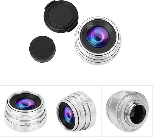 Miniatura 9 de Camera Lens 35mm F1.6 CCTV C Mount Manual Focus Large Aperture Lens for Nex M43 Fx Lens Moun Art and Beauty Photography (Silver)