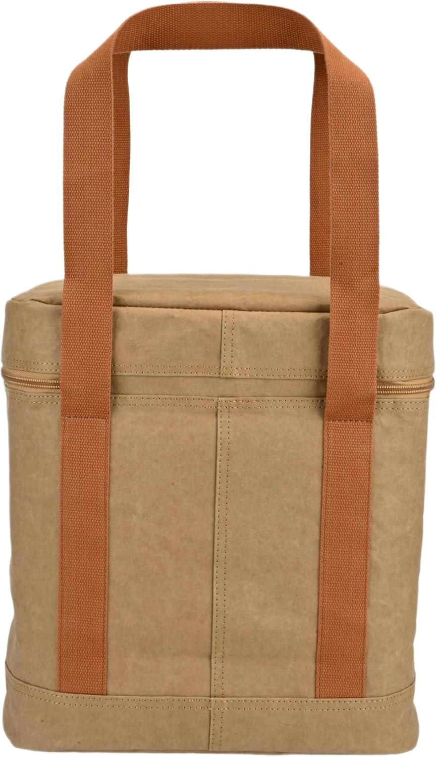 Out of the Woods Walrus Cooler, Reusable and Eco-Friendly, Over-The-Shoulder, 10.5" Handles, Washable Paper, Exterior Pocket, for Picnics, Groceries, Beach, Brown