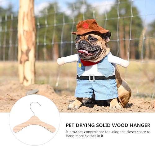 Miniatura 7 de Mipcase 20 piezas adorables para cachorros sin acabado casa de muñecas lindas perchas de madera pequeñas organizadoras de primera calidad