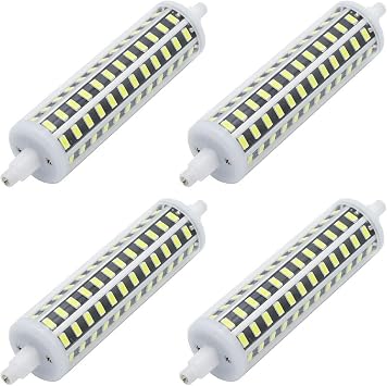 RYTM 4-Pack R7s Led Bulb 135mm 150W Equivalent,15W Double Ended Base J135 Flood Lights R7S Bulb,1500LM Dimmable 360 Degree Beam Angle Recessed LED Light Bulbs Warm White 3000k Non