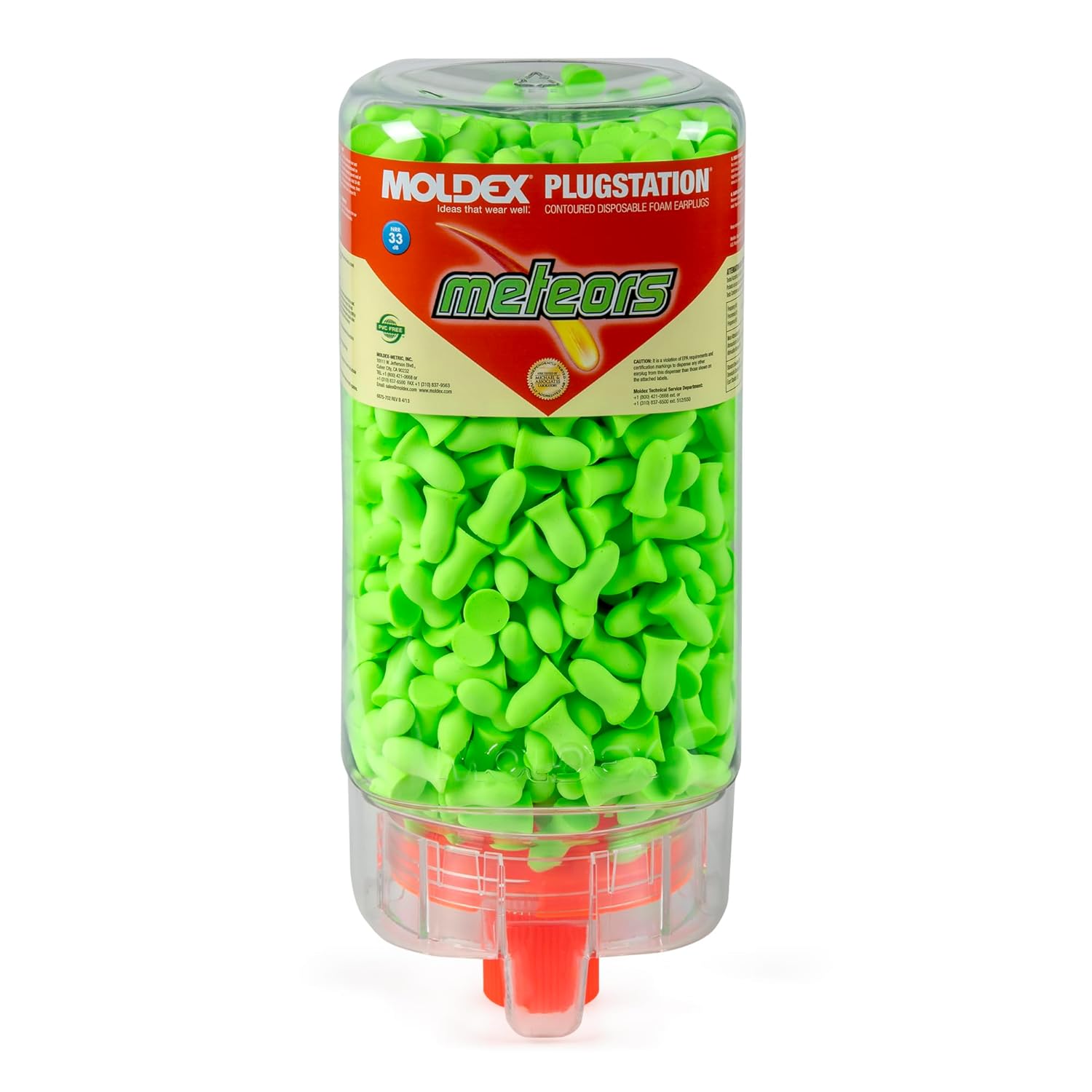 Moldex Meteors® PlugStation® Uncorded Disposable Foam Earplug Dispenser 6875, NRR 33dB