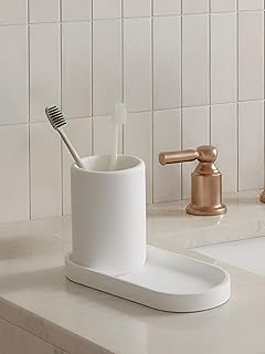 Diatomite Toothbrush Holder with Tray Set – Quick Dry Water Absorbent St...