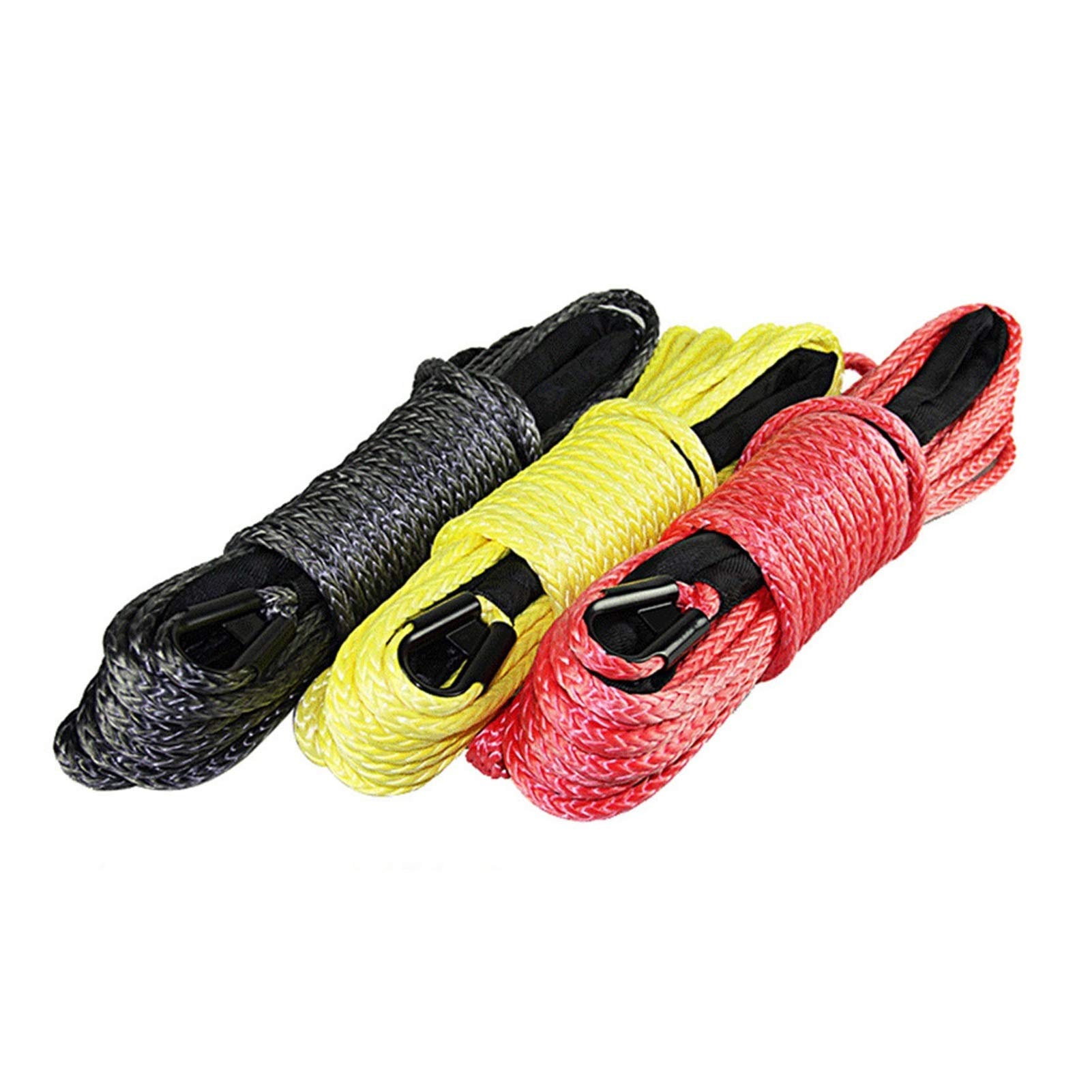 Winch Rope, 10mmx26m Winch Rope Car Power Trailer Rope ATV Traction Rope(Nero)