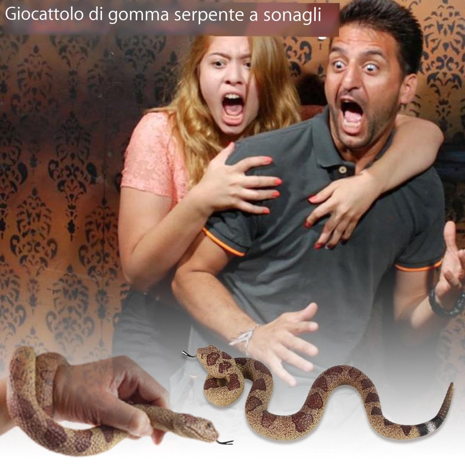 Serpente Finto Realistico In Gomma 30 Cm: Scherzo, Decorazione Halloween, Anti Uccelli, Giocattolo Istruttivo