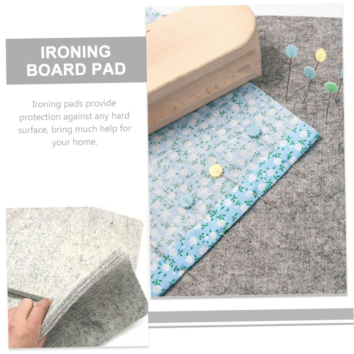 Almohadilla de Fieltro de Lana Ligera y Absorbente de Vapor de Planchar de Mesa para Protección y Uso Práctico en Planchado de Ropa