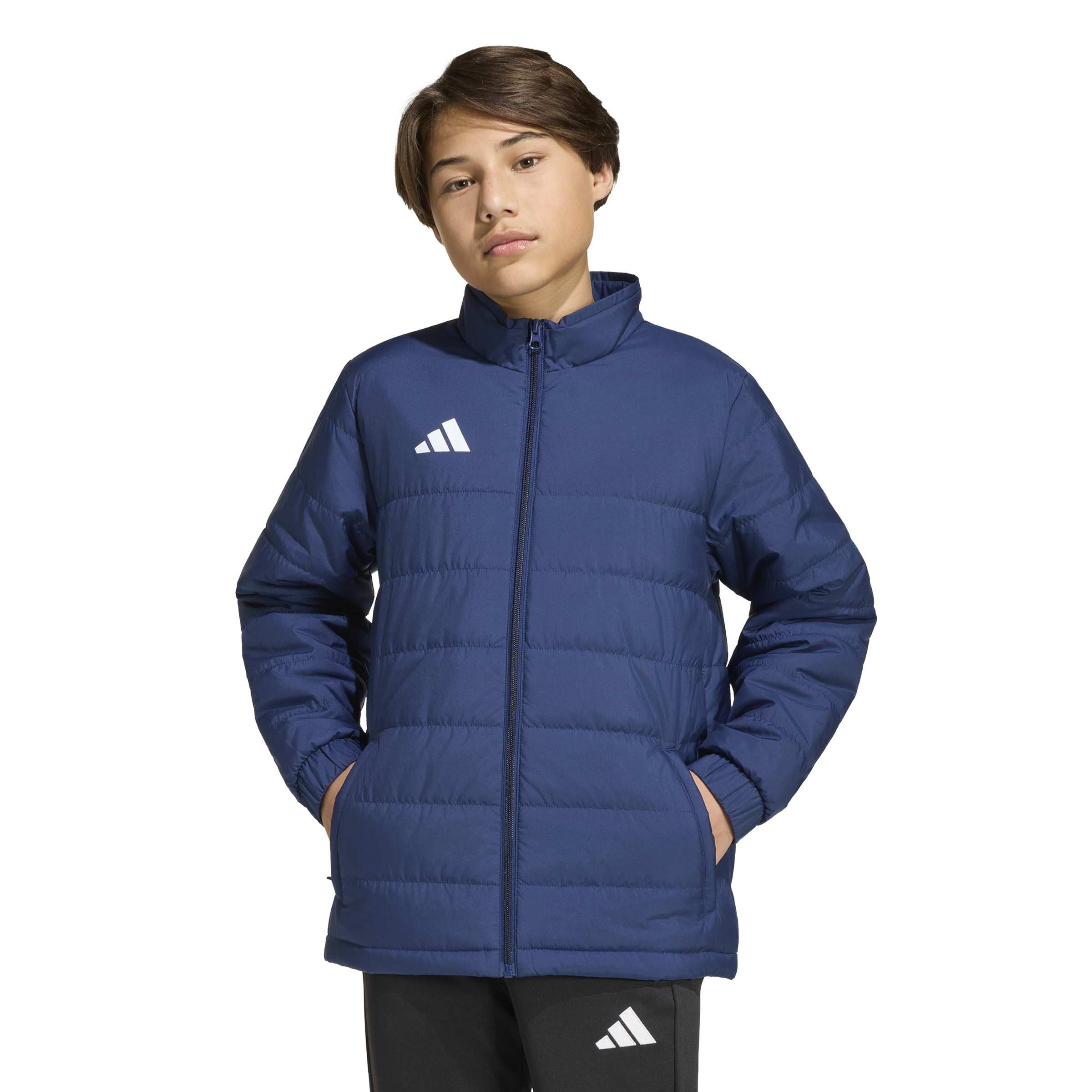 adidas Uniseks - dzieci Entrada26 Light Kids Coat, team navy blue 2/white, 3-4 Years