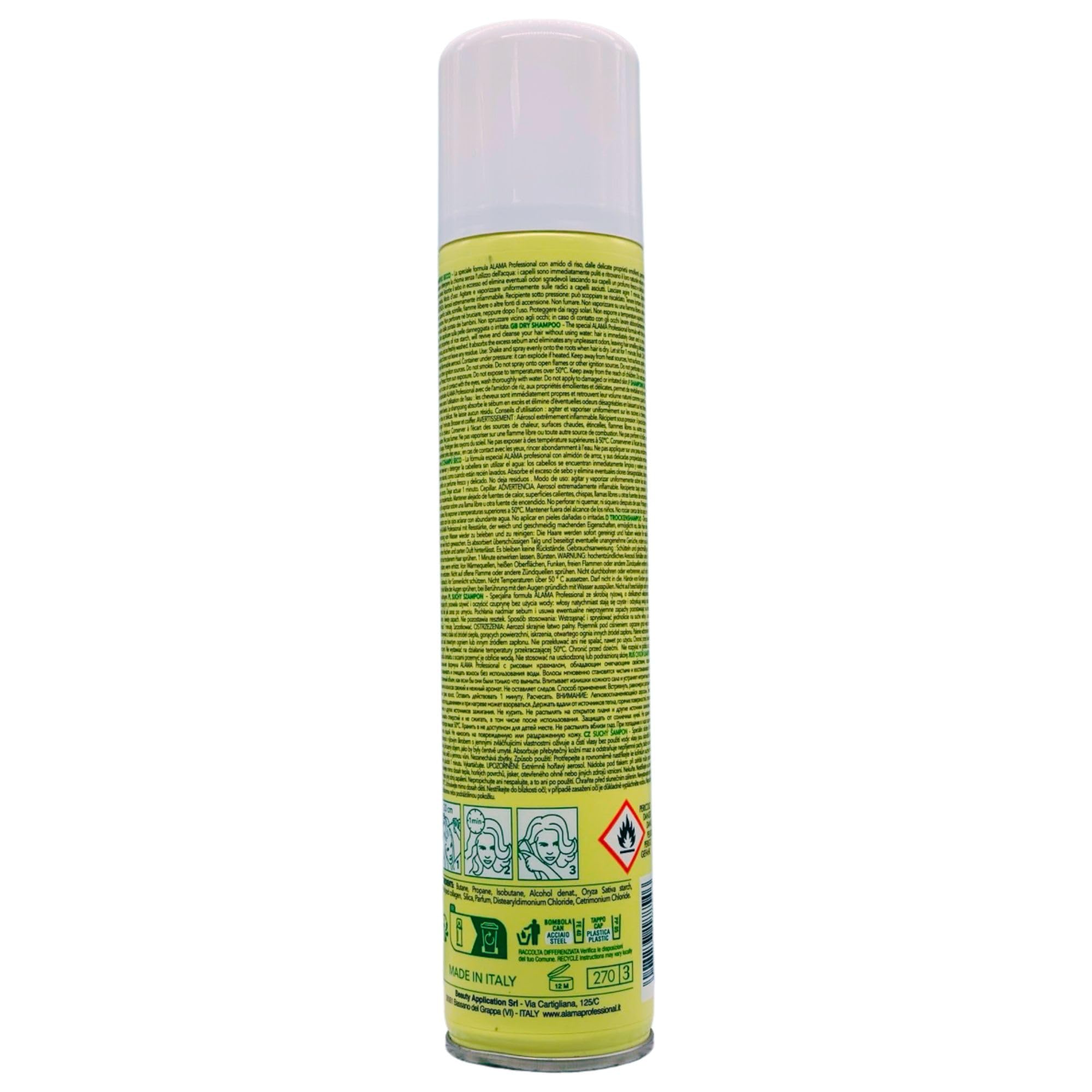 3x Shampoo Secco FREQUENT, Uso Frequente, Per Tutti i Tipi Di Capelli. Permette Di Ravvivare e Detergere La Chioma Senza L'Utilizzo Dell'Acqua 200ml
