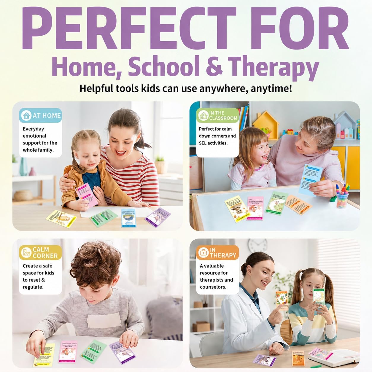 Somatic Therapy Cards for Kids, 52 Mindfulness & Emotional Regulation Activities for Calm, Focus, Coping Skills & Body Awareness - Social Emotional Learning Tools for Parents, Teachers, Therapists image 4