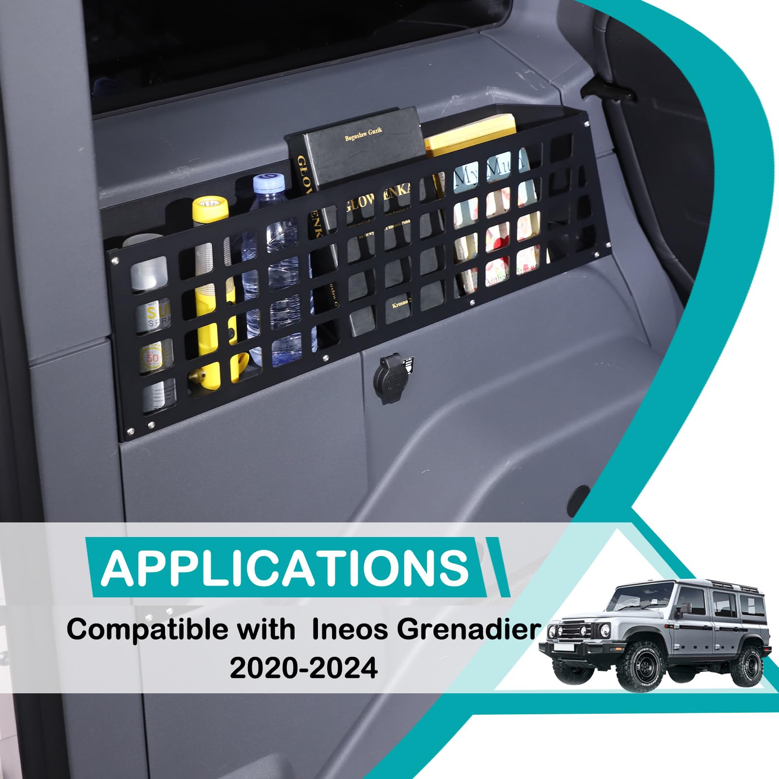 Car Trunk Storage Panel Compatible with Ineos Grenadier 2020-2026 Retrofit of The Storage Bracket on The Side of — view 4