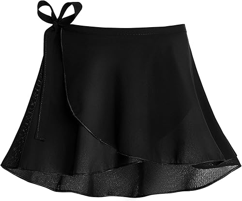 Falda de ballet para niñas de 3 a 12 años de edad, brillante, sin cierre, de gasa, color rosa, negro, blanco, morado