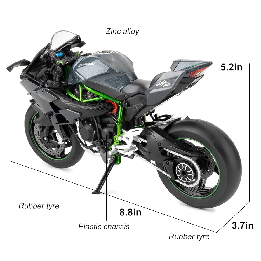 KAWASAKI H2R 1/9 S.I.C スケール SIC 1:9 Scale Diecast Motorcycle Model Toys Kawasaki Ninja H2