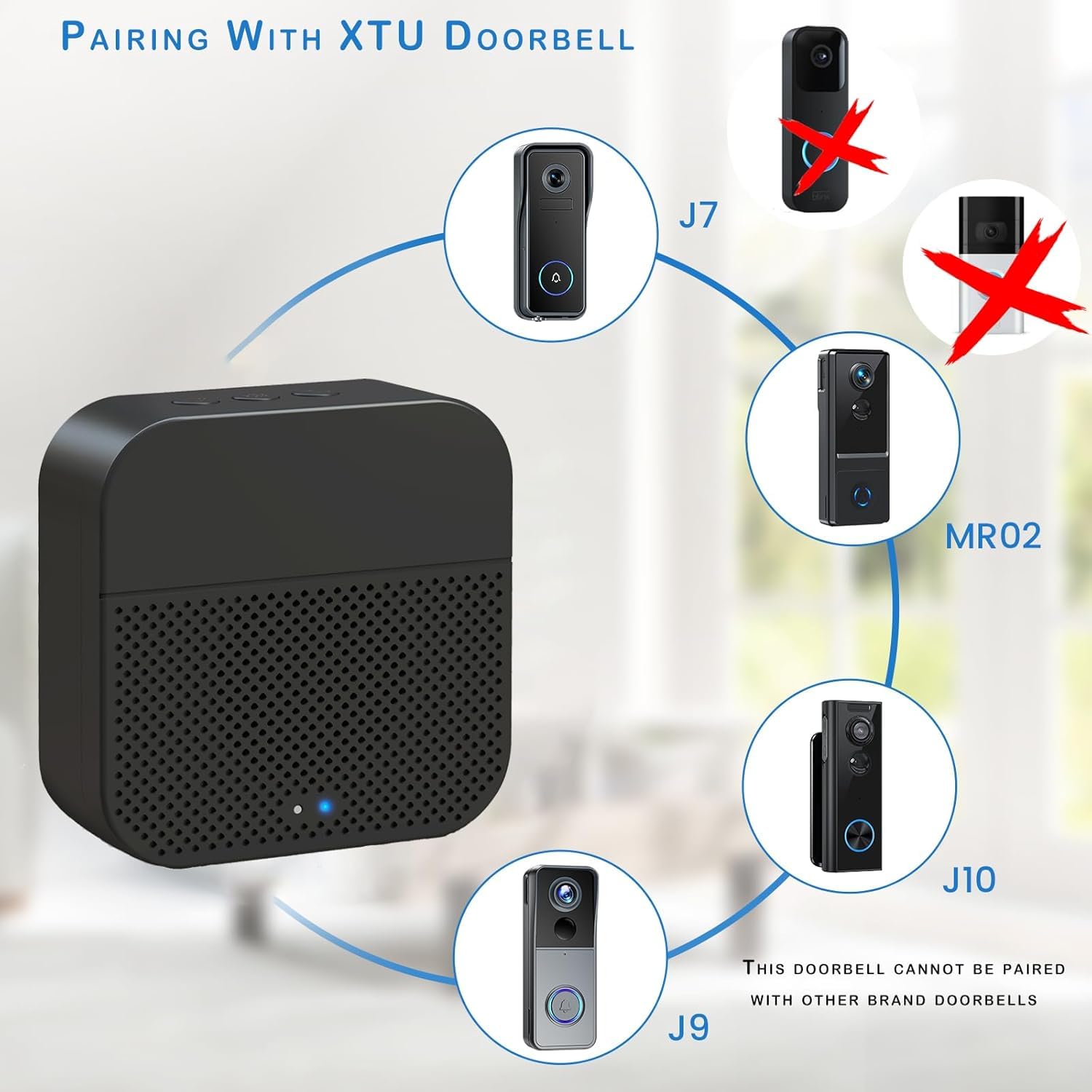 XTU Wireless Indoor Chime, ONLY for XTU J7/J9/J9Plus/J10/MR02