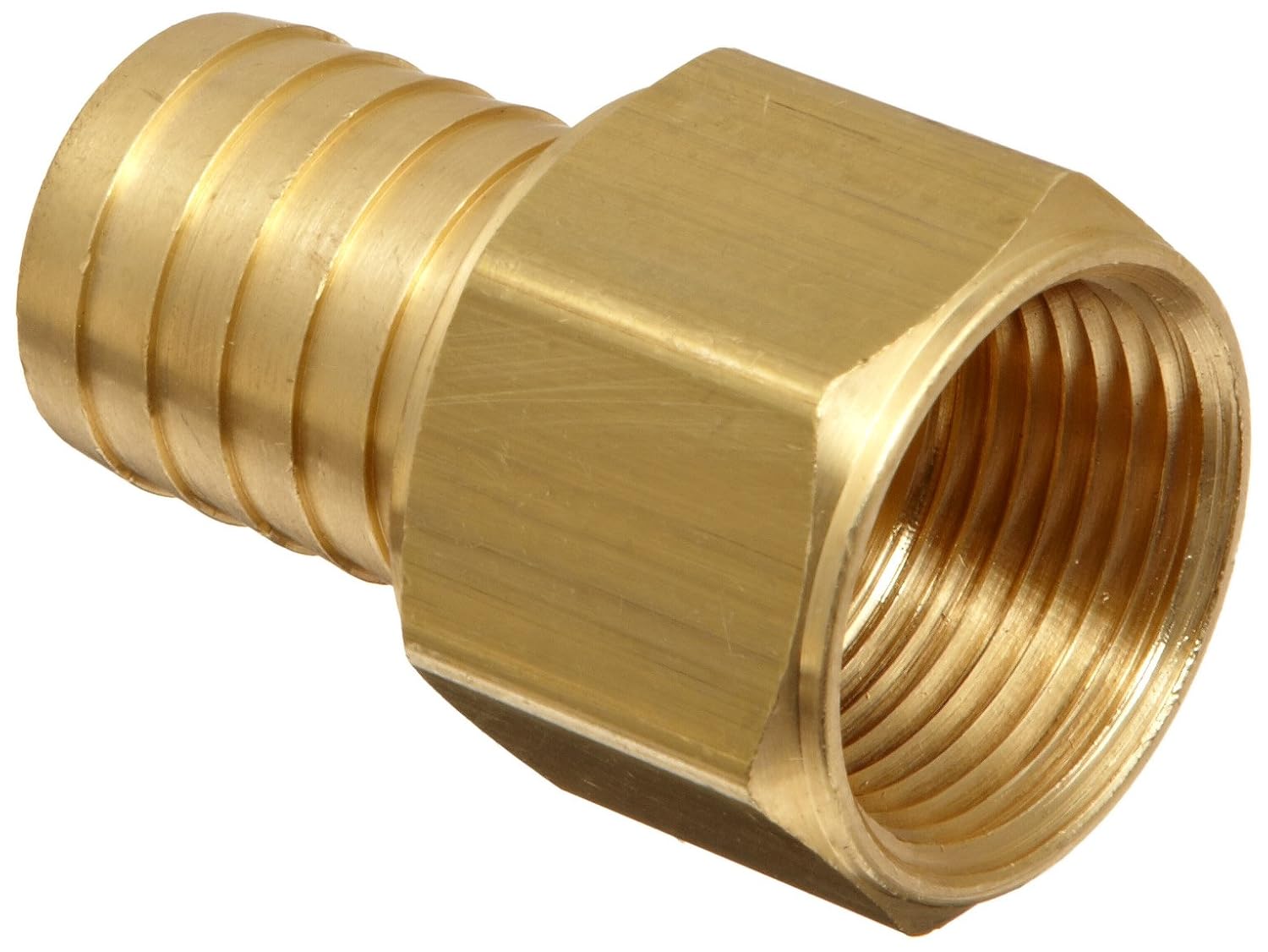 Dixon BF88 Brass Hose Fitting, Solid Nipple, 1" NPTF Female x 1" Hose ID Barbed