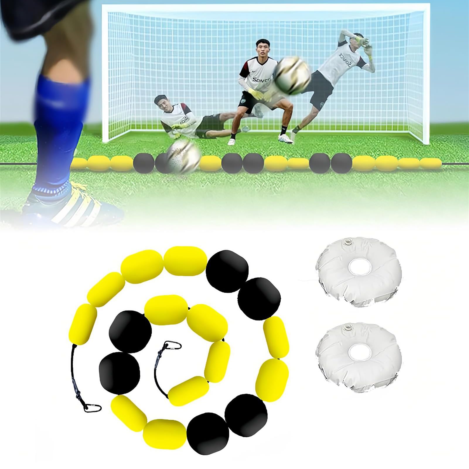 Deflettore per portiere, regolabile da 2,75 m/4 m, deflettore di linea singola, attrezzatura per allenamento di calcio per pratica di reazione e immersione