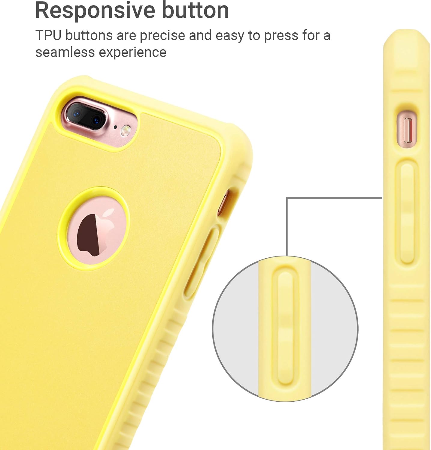 ULAK iPhone 7 Plus Case, Slim Lightweight Flexible TPU Bumper Case Shockproof Anti-Slip Front and Back Protection Durable Rugged Cover for Apple iPhone 7 Plus 5.5 inch, Yellow