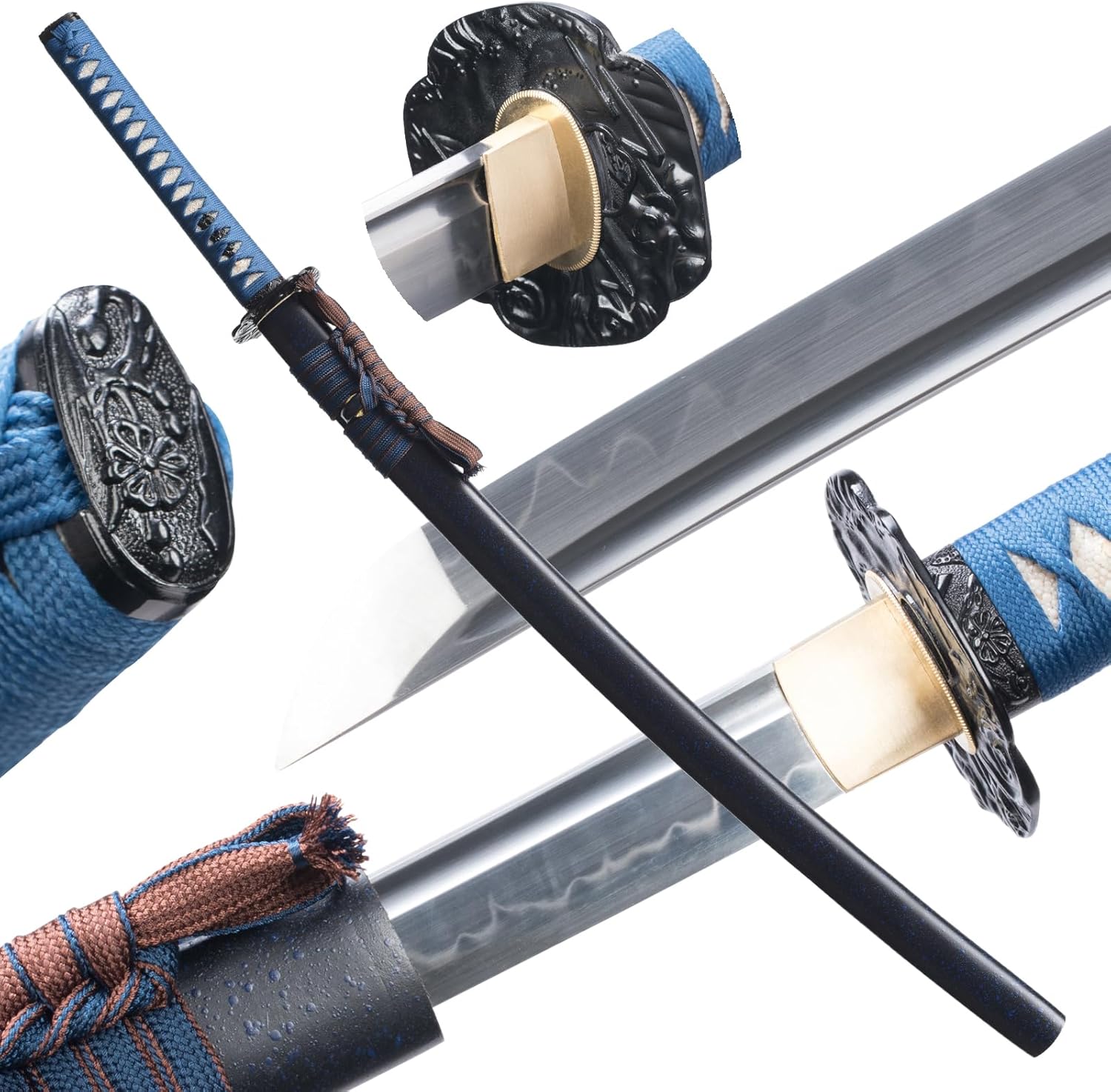 Real Sharp Japanese Katana Sword Real Full Tang 1060 High Carbon Steel Katana Handmade Practice Samurai Sword 40.9 in,Suitable for Collection,Training,Display,Decoration