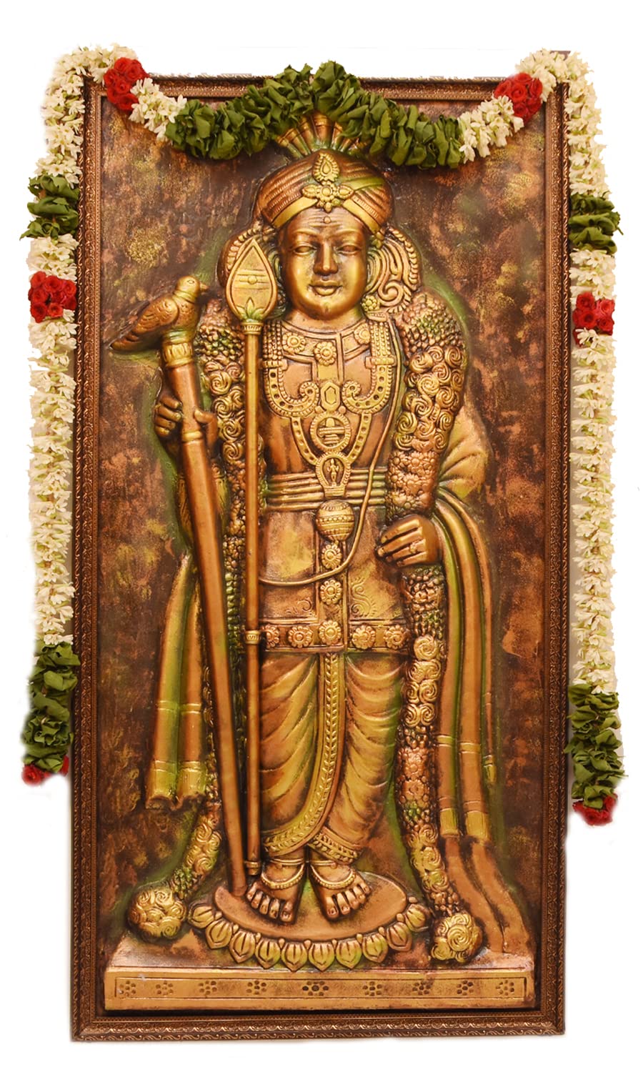 Rako Art Studio Hand Carved Lord Murugan Wall Hanging | Wall Art Mural ...