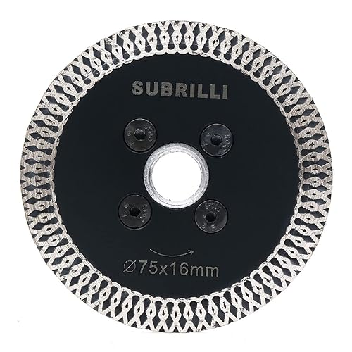 Miniatura 3 de SUBRILLI Hoja de sierra de diamante de 3 pulgadas para tallar segmento turbo disco de corte con rosca extraíble de 58-11 para azulejos de granito de