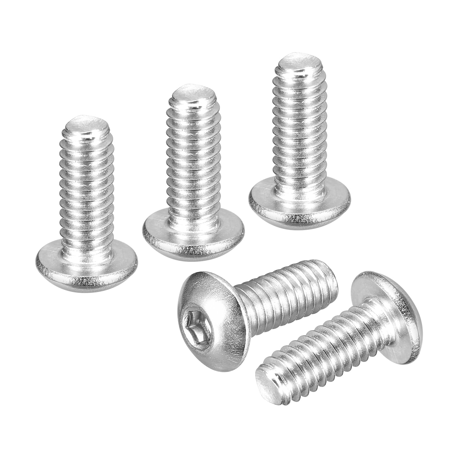 DTGN #8-32x3/8" Button Head Socket Cap Screws - 100Pack - Good for Road Bicycle, Mountain Bike, Auto, Motorcycle - 304 Stainless Steel Whitewashed - Hex Socket Drive Fasteners — image 1